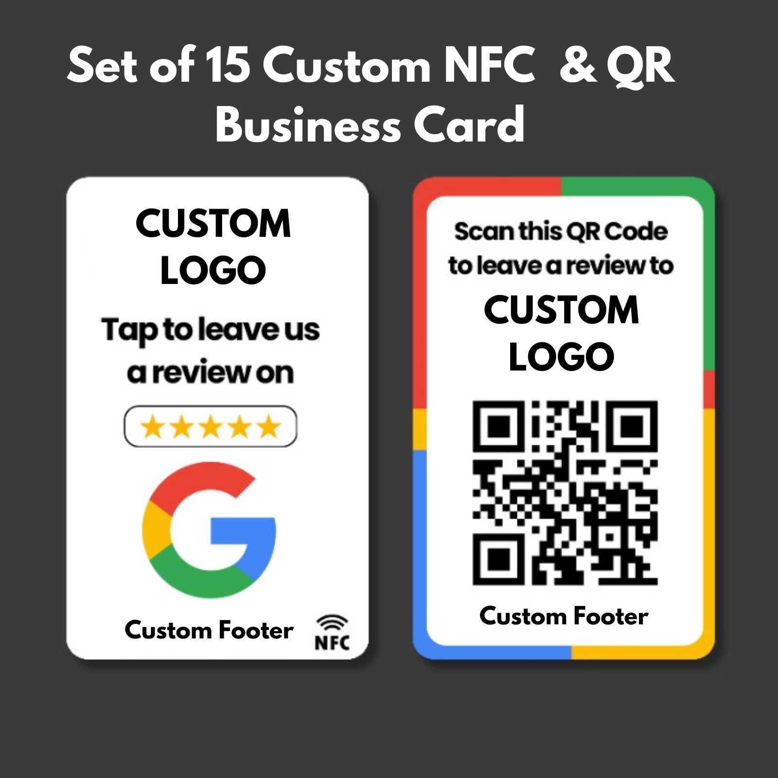 Set of 15 Custom NFC & QR Business Card