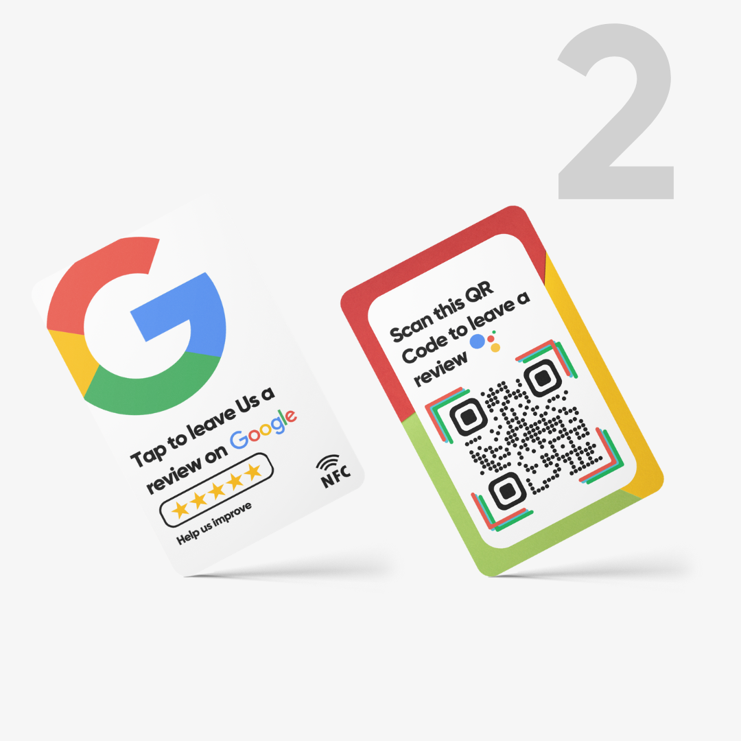 Google Review NFC Card With QR - Set of 2