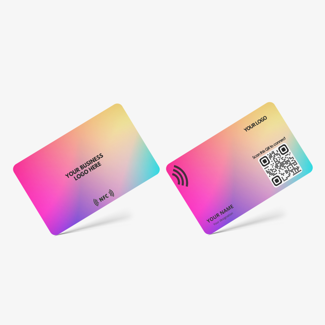 Colourful Business card NFC and QR enabled, Share contact with Tap or Scan, Premium Digital business card