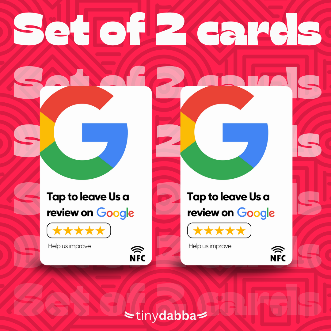 Google Review NFC Card With QR - Set of 2