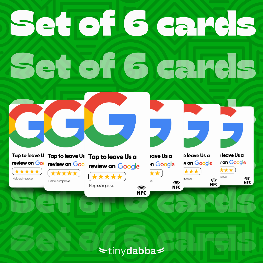 Google Review NFC Card - Pack of 6 Cards