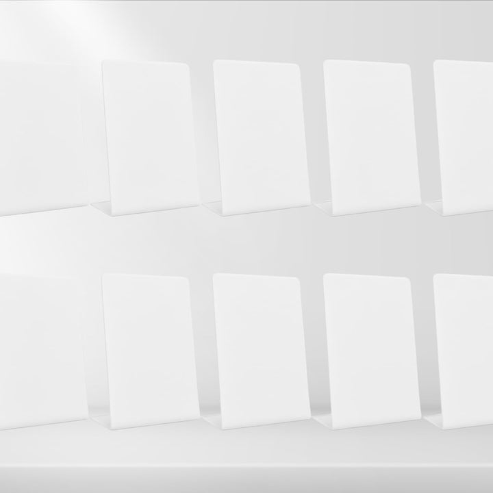 tinydabba 4x6 inch white acrylic QR standee | L-shaped plastic display stand for reviews or any QR codes | solid desk stand for shop, salon, cafe, clinic counter (6)
