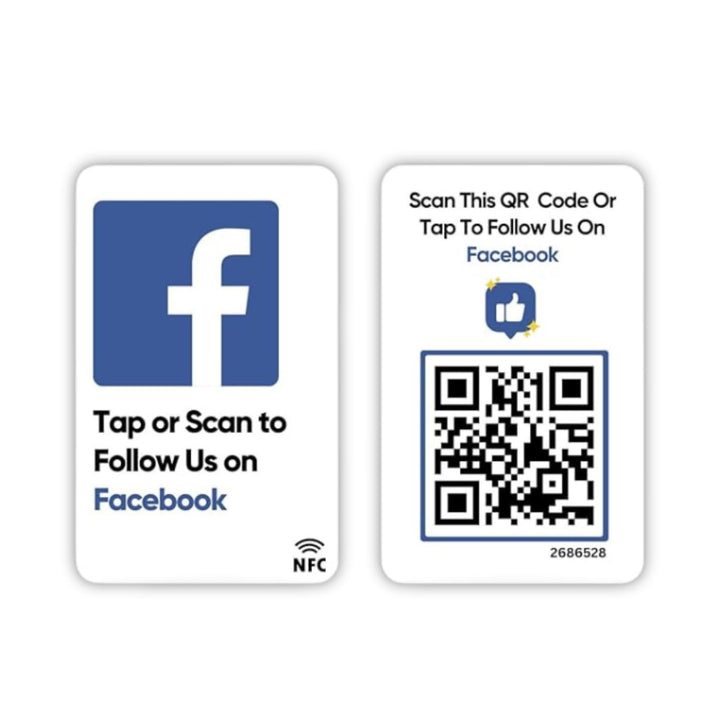 Facebook NFC Card | Along with QR Code | Boost Facebook with Tap or Scan | Pre-Configured PVC Card