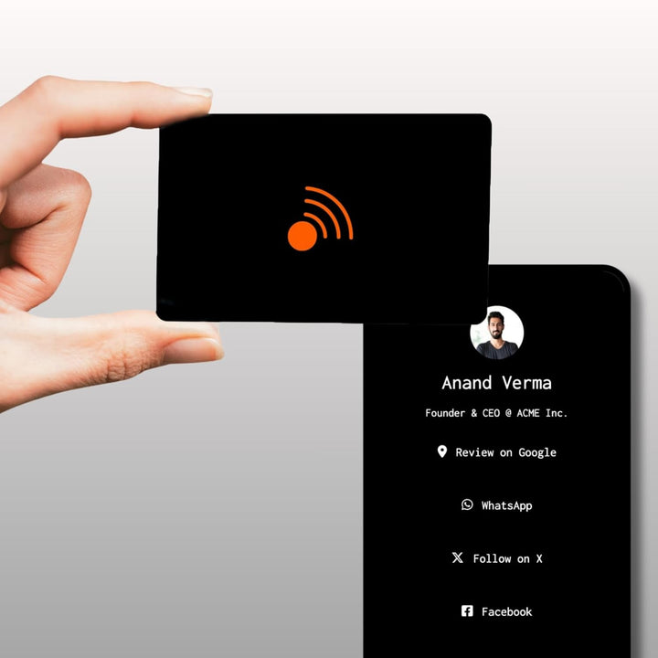 tinydabba NFC & QR-Enabled Business Card | Smart Digital Visiting Card for Instant Contact Sharing | Lifetime Free | Dashboard Access (Premium Black)