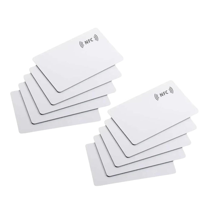 tinydabba 10 NFC Cards With NTAG, Works with Android and iOS | Blank White PVC Printable UV or Thermal only | Set of 10