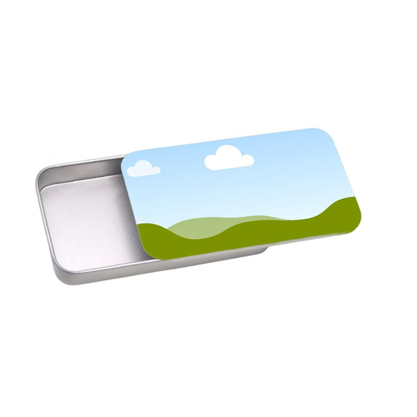 tinydabba Sliding Aluminum Tin Can | Multipurpose Storage Box for Jewellery, Pills, USB Drives, Candy, Keys, Earphones | Custom Photo, Logo or Message