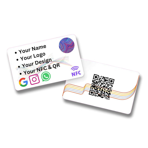 Custom Design Review NFC Card | Instagram | vCard | Youtube | Printed & Configured on your own design