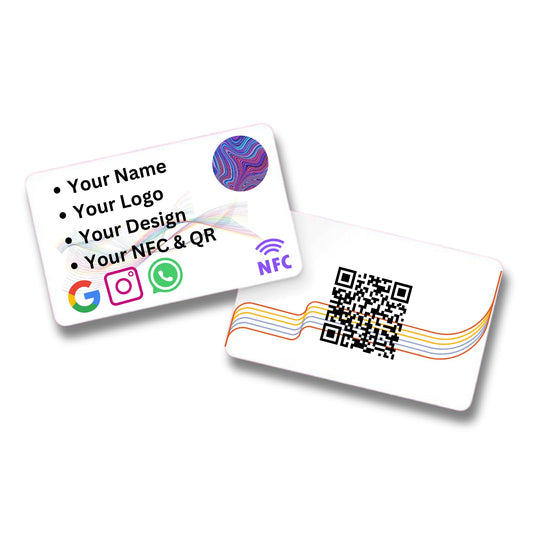 Custom Design Review NFC Card, Printed & Configured on your own design