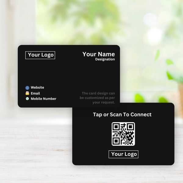 tinydabba NFC & QR-Enabled Business Card | Smart Digital Visiting Card for Instant Contact Sharing | Lifetime Free | Dashboard Access (Custom Black PVC)