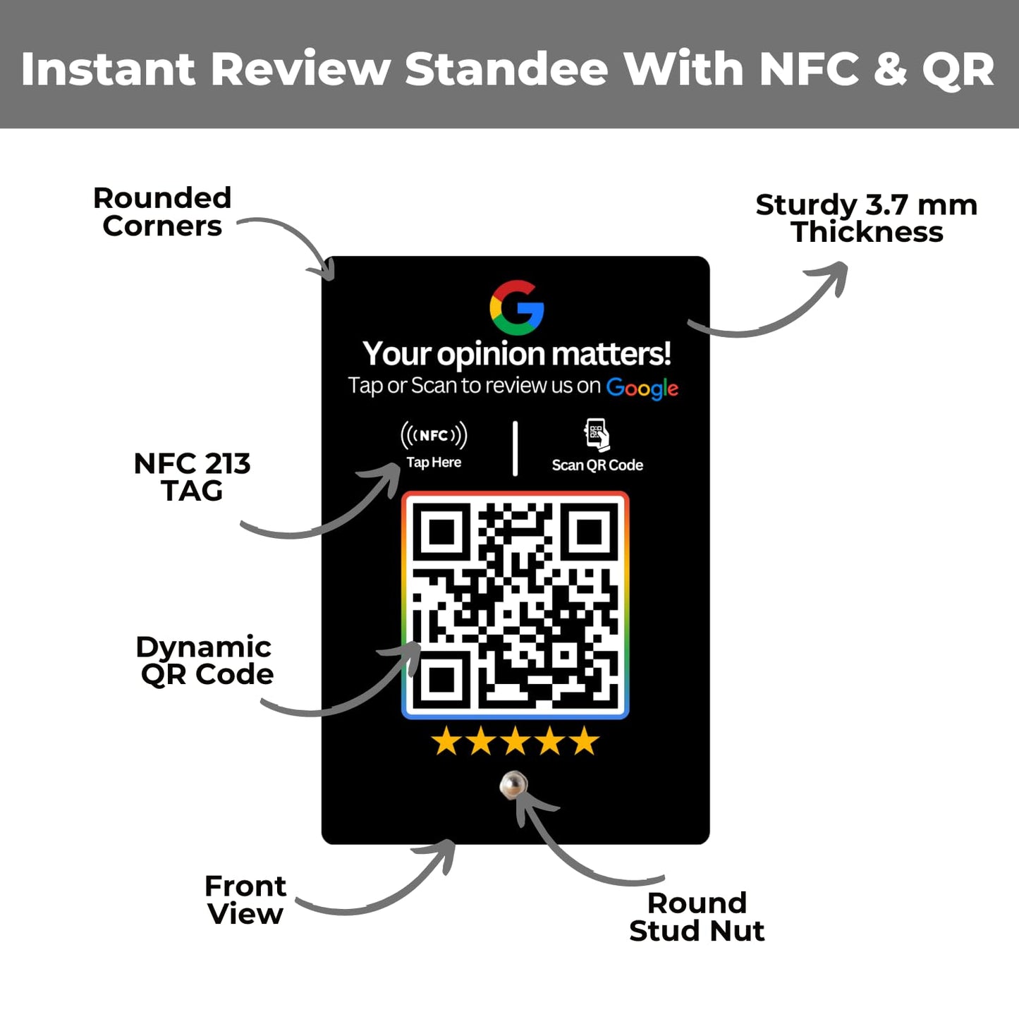 NFC Standee with QR Code | UV Printed