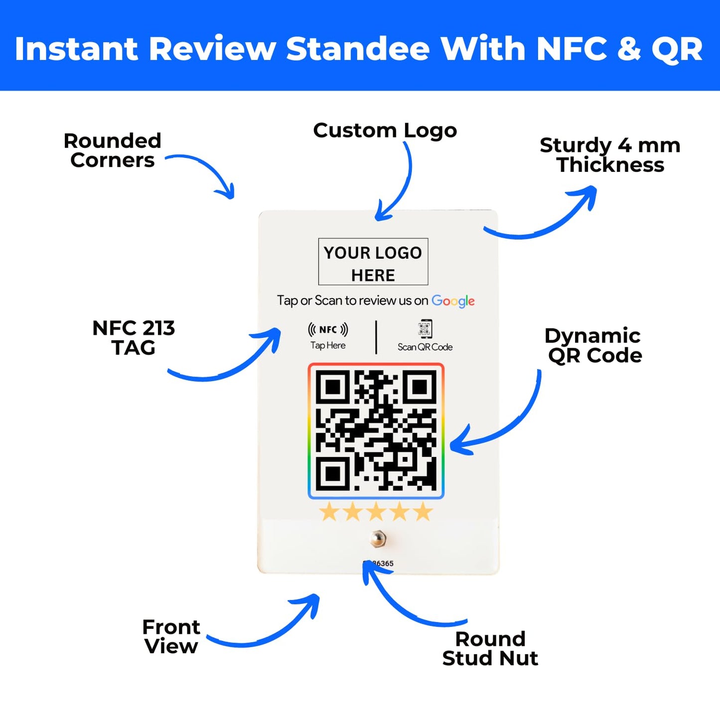 NFC Standee with QR Code | UV Printed