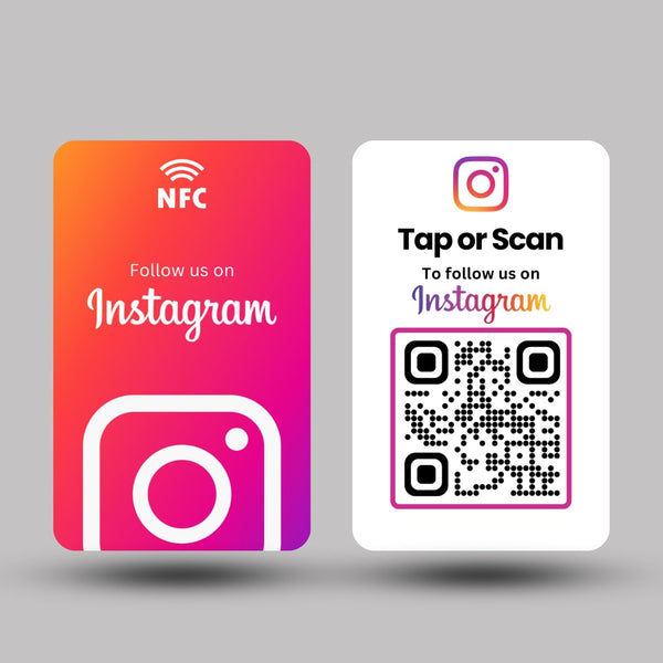 tinydabba Instagram NFC & QR Card | Pre-Configured, Unlimited Taps, Lifetime Free Use | For Business, Influencers & Creators