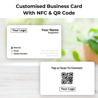 White Custom NFC & QR-Enabled Digital Visiting Card