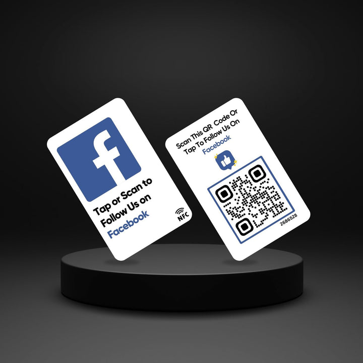 Facebook NFC Card | Along with QR Code | Boost Facebook with Tap or Scan | Pre-Configured PVC Card