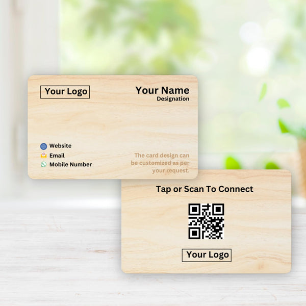 tinydabba NFC & QR-Enabled Business Card | Smart Digital Visiting Card for Instant Contact Sharing | Lifetime Free | Dashboard Access (Custom Wooden)