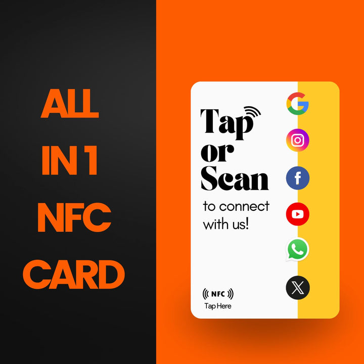 tinydabba Review card | NFC & QR Enabled | Gooogle, Facebook, Instagram, X, WhatsApp, YouTube | Unlimited Links | Boost Business Reviews