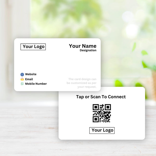 tinydabba NFC & QR-Enabled Business Card | Smart Digital Visiting Card for Instant Contact Sharing | Lifetime Free | Dashboard Access (Custom White)