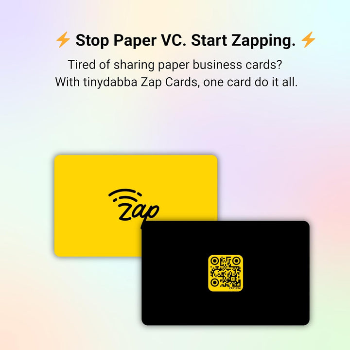 tinydabba Zap NFC Smart Digital Business Card – Tap to Share Contact & Social Media Instantly | No App Needed | QR + NFC Card | Reusable Contactless Networking Card | PVC | Mustard Yellow