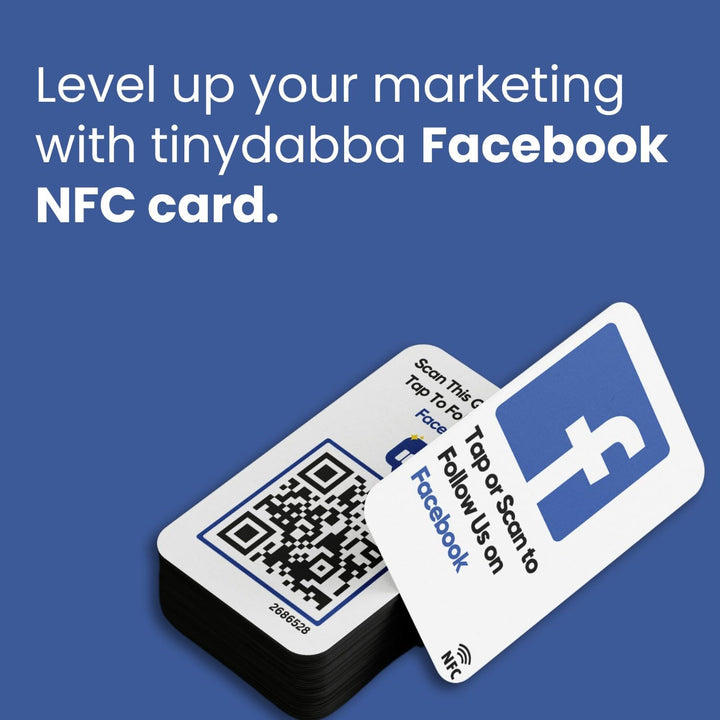 Facebook NFC Card | Along with QR Code | Boost Facebook with Tap or Scan | Pre-Configured PVC Card