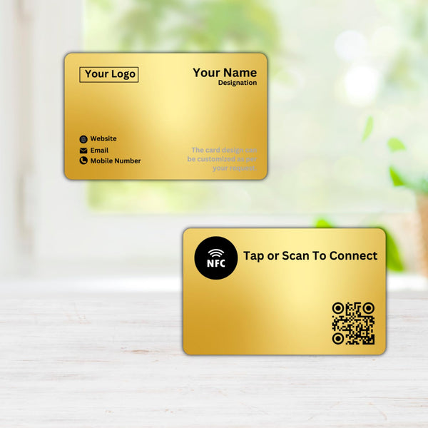 tinydabba NFC & QR-Enabled Business Card | Smart Digital Visiting Card for Instant Contact Sharing | Lifetime Free | Dashboard Access (Custom Golden Metal)