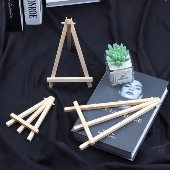 tinydabba 6-Inch Mini Wooden Easel Set (Pack of 20) – Adjustable Tabletop Easels for Art, Photos, Menus, Review Cards, and Mobile Stand – Ideal for Artists, Displays, and Events