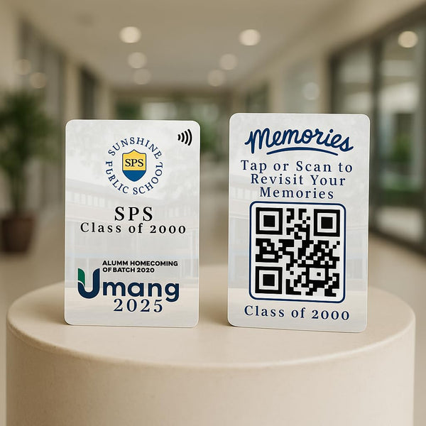 tinydabba Custom Alumni Meet Keepsake Card with NFC & QR Code | Personalized School Reunion Card | Custom Logo & Event Details | Class of [Year] Gift