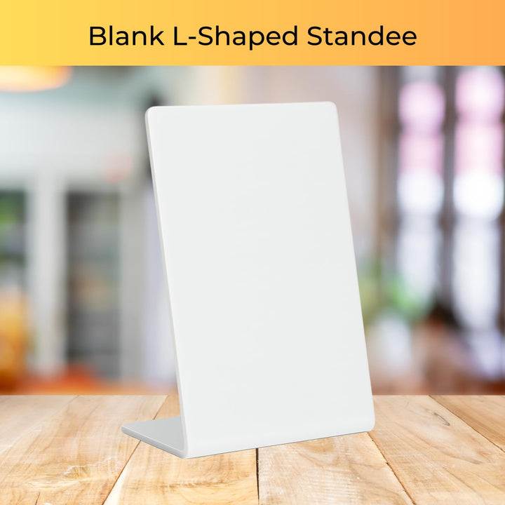 tinydabba 4x6 inch white acrylic QR standee | L-shaped plastic display stand for reviews or any QR codes | solid desk stand for shop, salon, cafe, clinic counter (6)