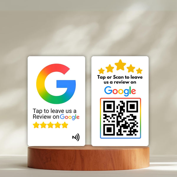 tinydabba Google Review NFC Card - Pre-Configured PVC with QR Code & Dashboard