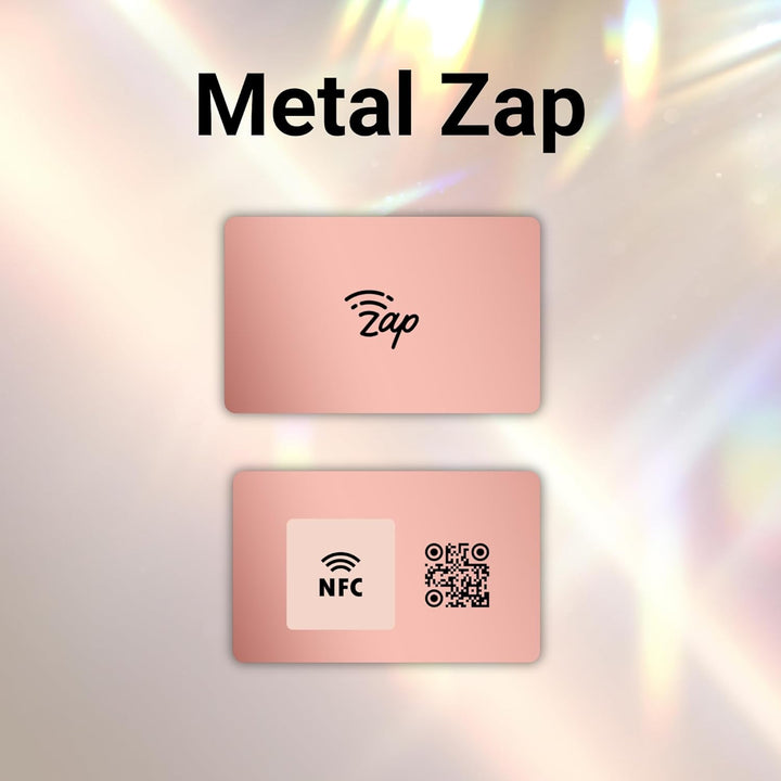 tinydabba Zap NFC Smart Digital Business Card – Tap to Share Contact & Social Media Instantly | No App Needed | QR + NFC Card | Reusable Contactless Networking Card | Metal | Rose Gold