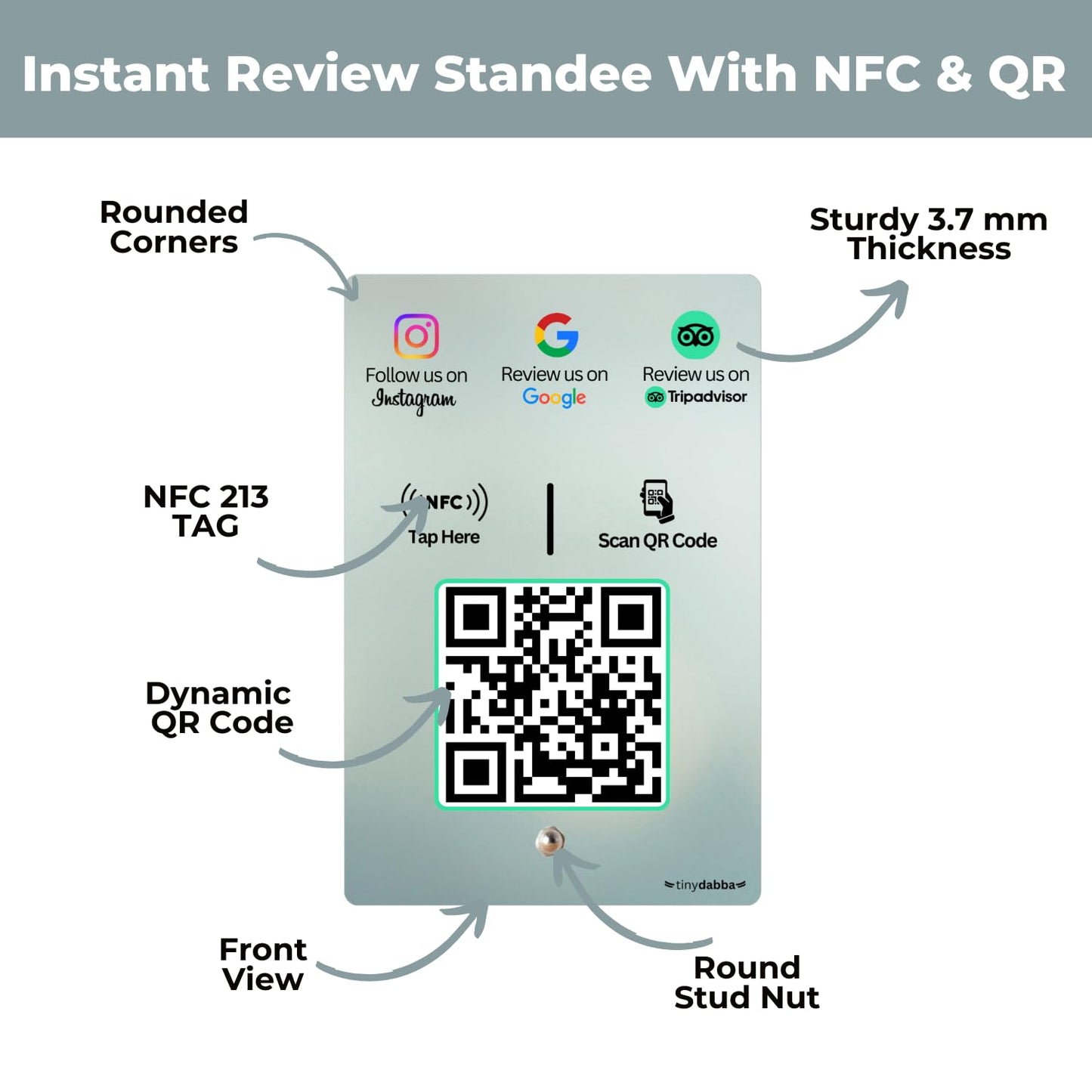 NFC Standee with QR Code | UV Printed