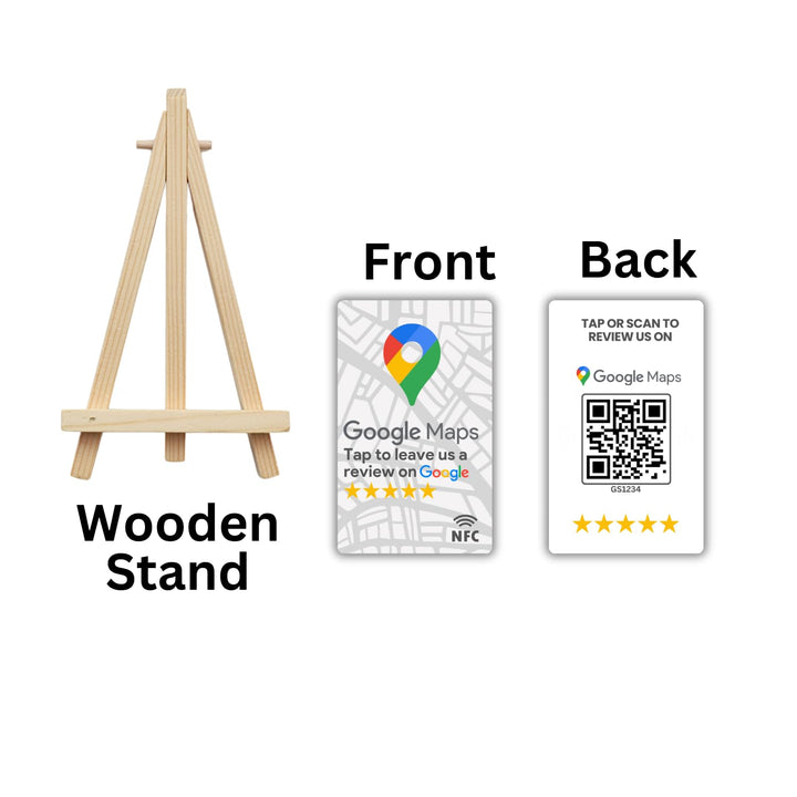 tinydabba Review NFC Card Maps Edition With Stand | Along with QR Code | Boost Business Reviews with Tap or Scan | Pre-Configured PVC Card | Works with any NFC-Enabled Smartphone | With Dashboard