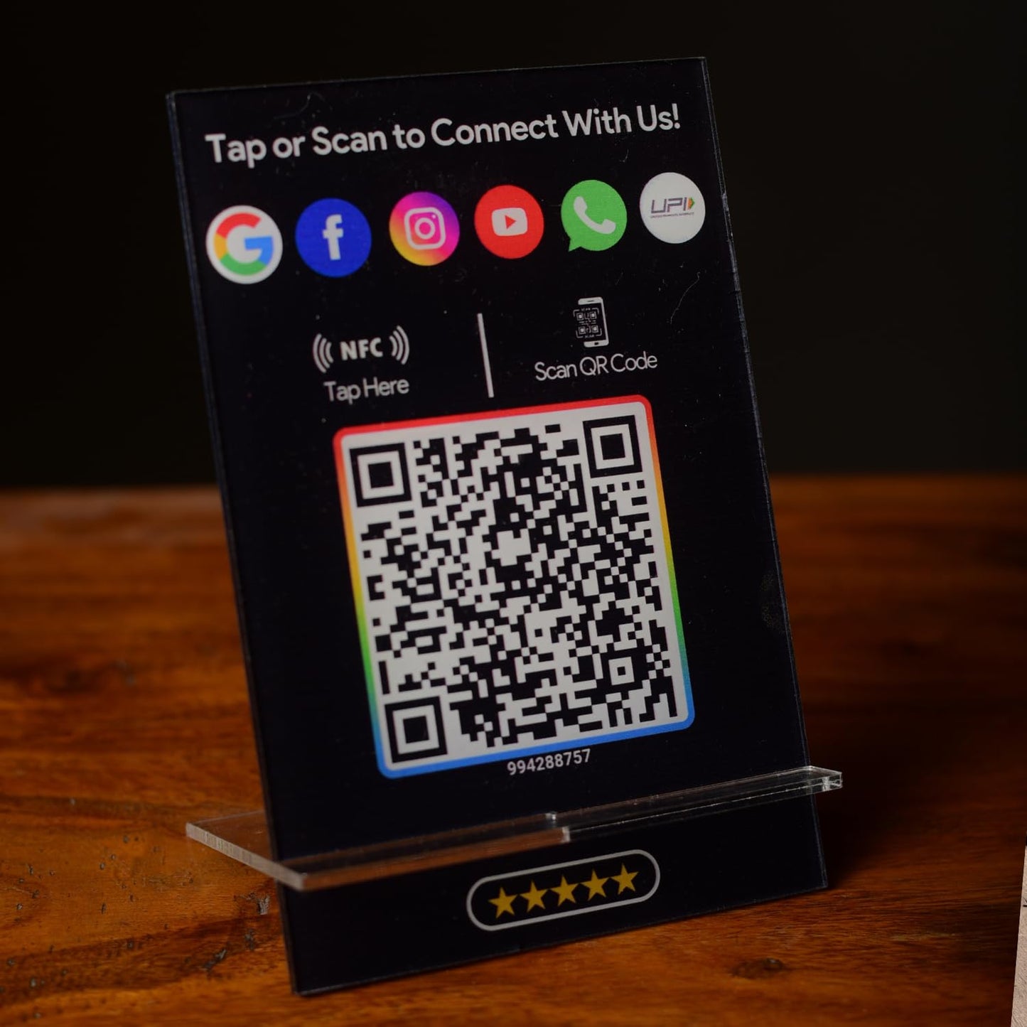 NFC Standee with QR Code | UV Printed