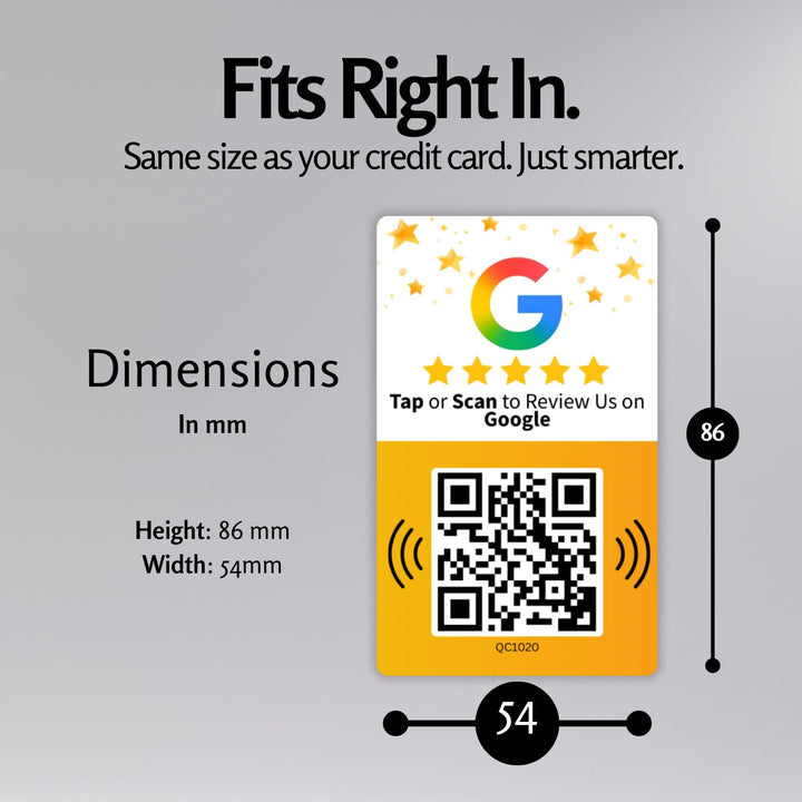 tinydabba Review NFC Card | Dual Side QR Code | Boost Business Reviews with Tap or Scan | Pre-Configured PVC Card | Works with any NFC-Enabled Smartphone | Without Stand