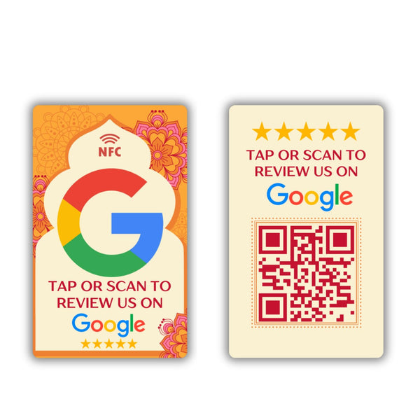 tinydabba Review NFC Card Diwali Edition | Along with QR Code | Boost Business Reviews with Tap or Scan | Pre-Configured PVC Card | Works with any NFC-Enabled Smartphone | With Dashboard