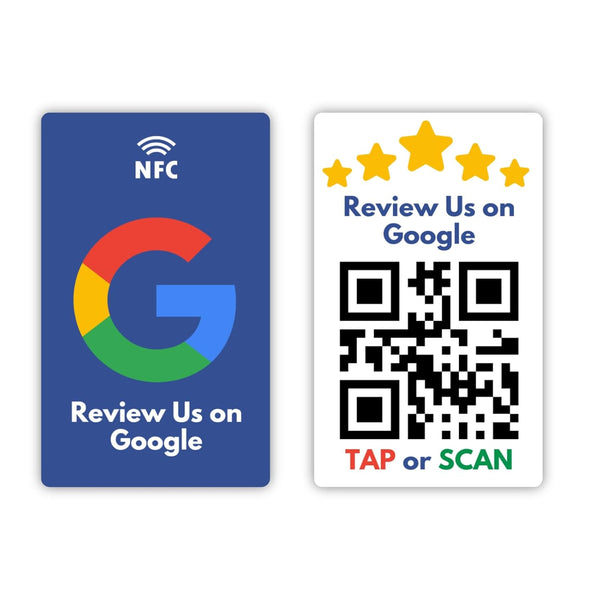 Review NFC Card | Along with QR Code | Design 2 | Pre-Configured PVC Card | Works with any NFC-Enabled Smartphone