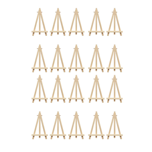 tinydabba 6-Inch Mini Wooden Easel Set (Pack of 20) – Adjustable Tabletop Easels for Art, Photos, Menus, Review Cards, and Mobile Stand – Ideal for Artists, Displays, and Events