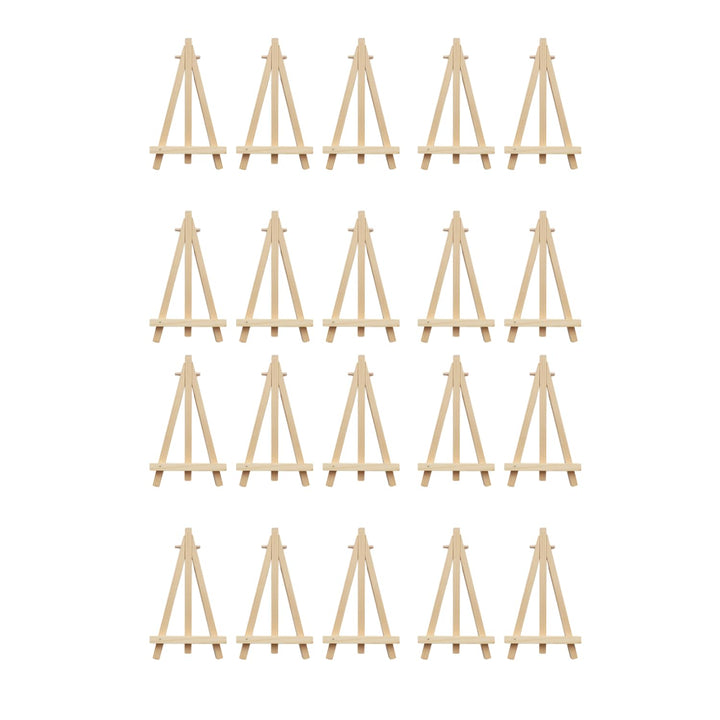 tinydabba 6-Inch Mini Wooden Easel Set (Pack of 20) – Adjustable Tabletop Easels for Art, Photos, Menus, Review Cards, and Mobile Stand – Ideal for Artists, Displays, and Events