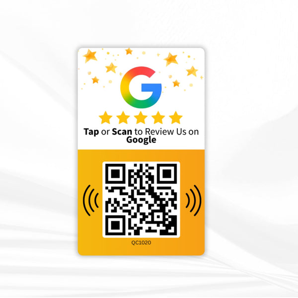 tinydabba Review NFC Card | Dual Side QR Code | Boost Business Reviews with Tap or Scan | Pre-Configured PVC Card | Works with any NFC-Enabled Smartphone | Without Stand