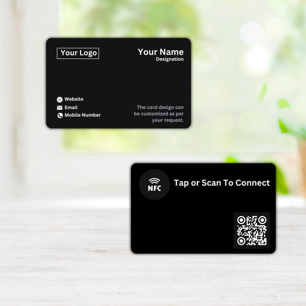 tinydabba NFC & QR-Enabled Business Card | Smart Digital Visiting Card for Instant Contact Sharing | Lifetime Free | Dashboard Access (Custom Black Metal)