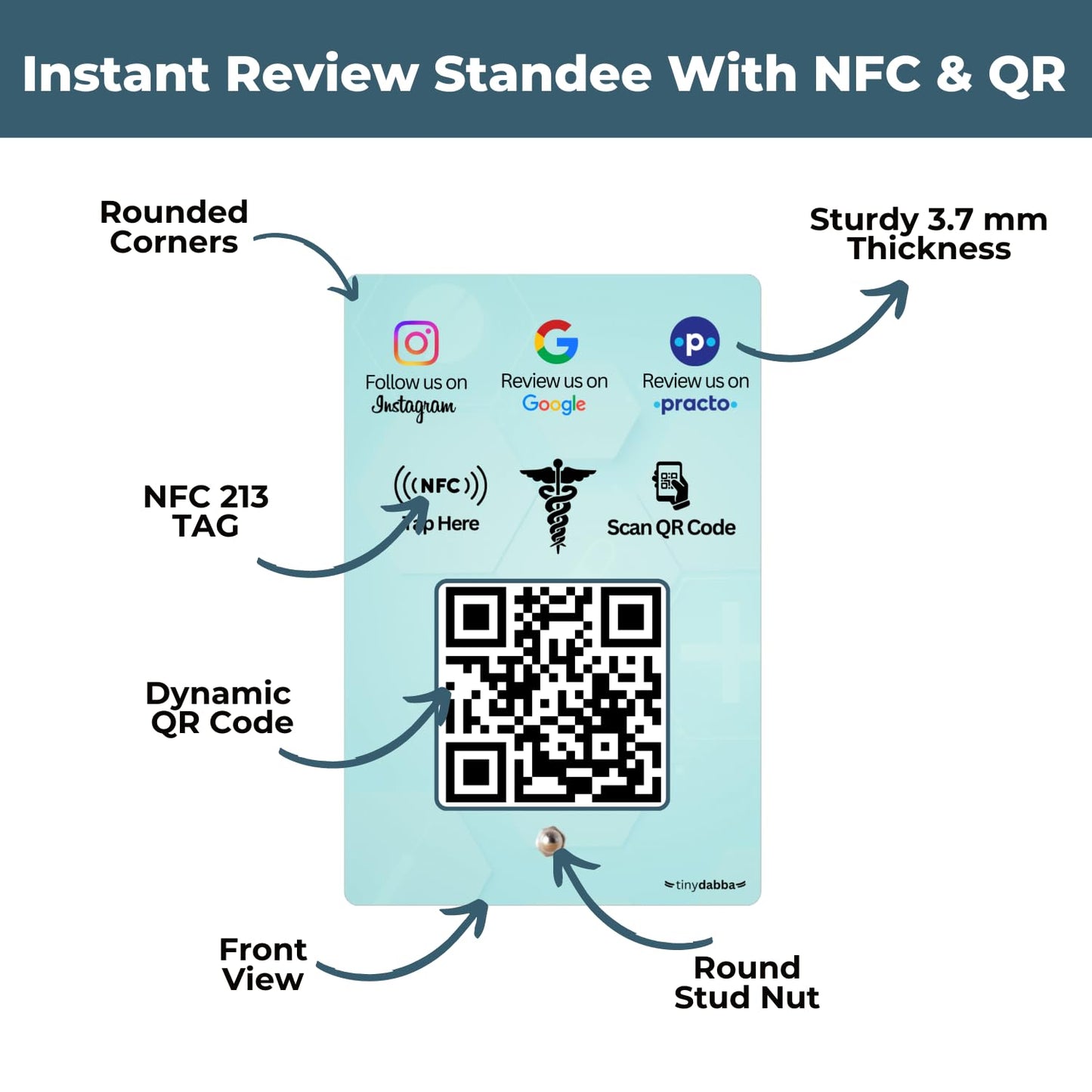 NFC Standee with QR Code | UV Printed