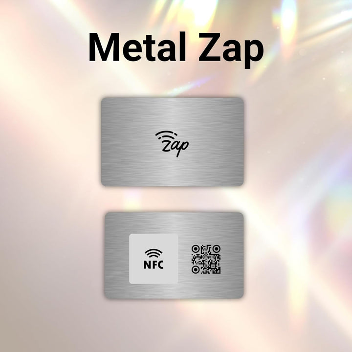tinydabba Zap NFC Smart Digital Business Card – Tap to Share Contact & Social Media Instantly | No App Needed | QR + NFC Card | Reusable Contactless Networking Card | Metal | SS - Silver