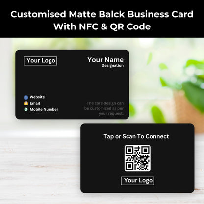 Custom Matte Black NFC & QR-Enabled Digital Visiting Card