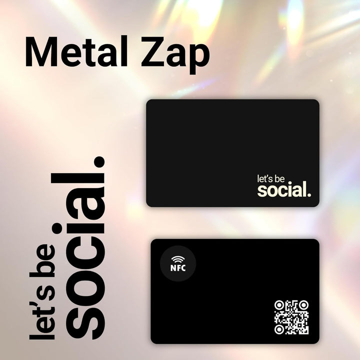 tinydabba Zap NFC Smart Digital Business Card – Tap to Share Contact & Social Media Instantly | No App Needed | QR + NFC Card | Reusable Contactless Networking Card | Metal | LBS | Black