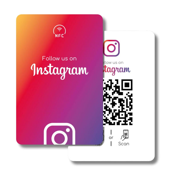 tinydabba Instagram NFC Card | Along with QR Code | Boost Instagram with Tap or Scan | Pre-Configured PVC Card | With Dashbboard