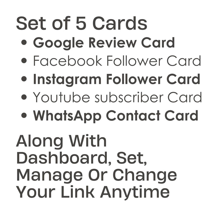 Review NFC Card, Pack of 5 cards, Facebook, Whatsapp, Instagram, Youtube | Easy To Use Dashboard | lifetime Free