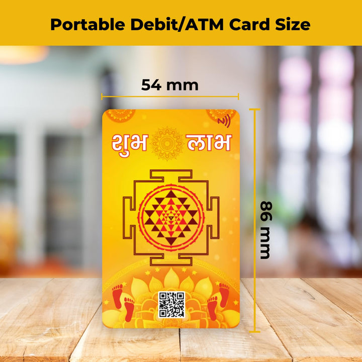 Maa Laxmi Ji Shree Yantra NFC & QR Code Card with Charan Paduka – Hindu Pooja, Diwali Aarti, Temple Worship | Invites Wealth, Prosperity & Good Luck | Keep in Wallet, Pocket, Office, Home or Gift