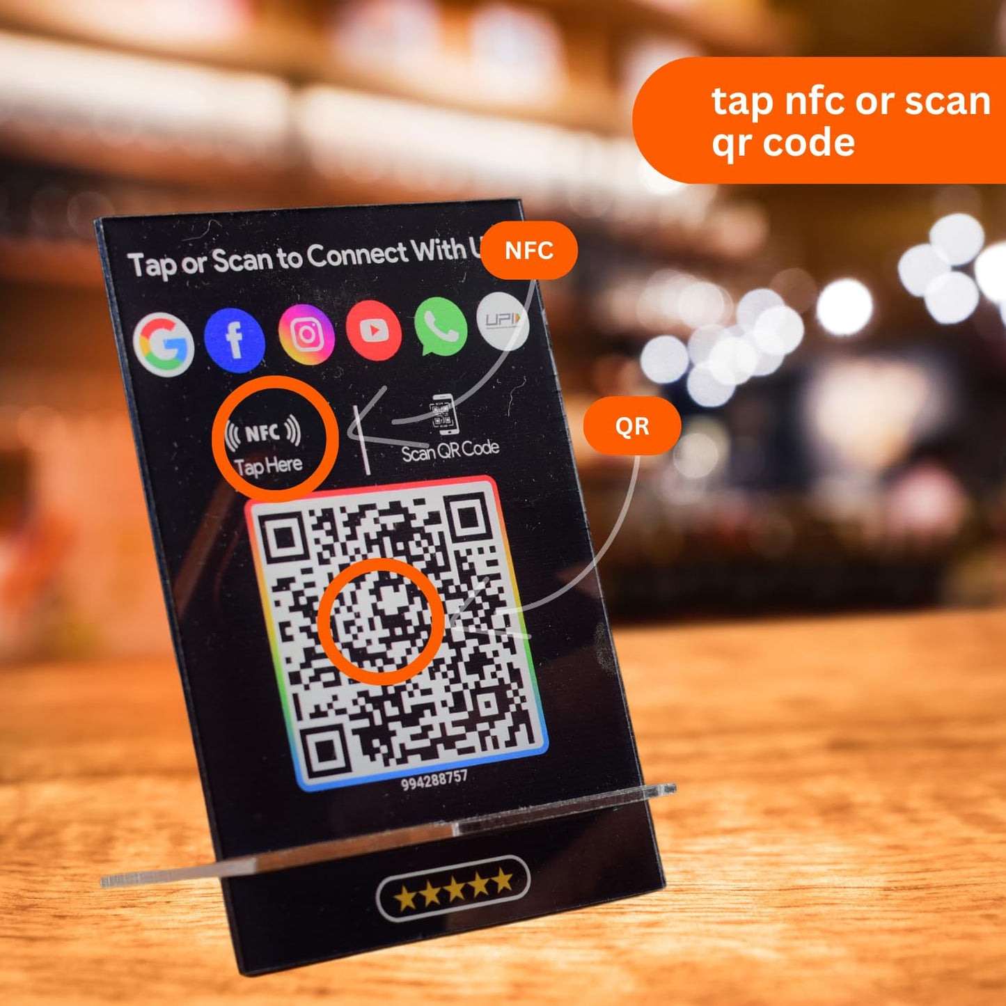 NFC Standee with QR Code | UV Printed