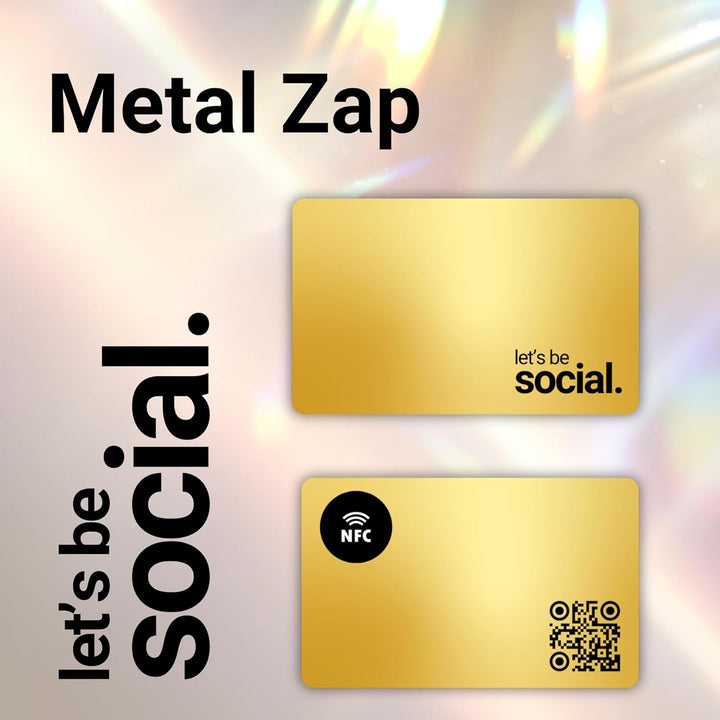 tinydabba Zap NFC Smart Digital Business Card – Tap to Share Contact & Social Media Instantly | No App Needed | QR + NFC Card | Reusable Contactless Networking Card | Metal | LBS | Gold