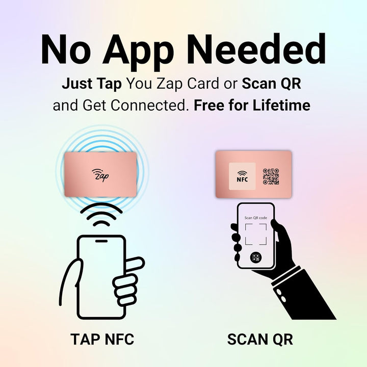 tinydabba Zap NFC Smart Digital Business Card – Tap to Share Contact & Social Media Instantly | No App Needed | QR + NFC Card | Reusable Contactless Networking Card | Metal | Rose Gold