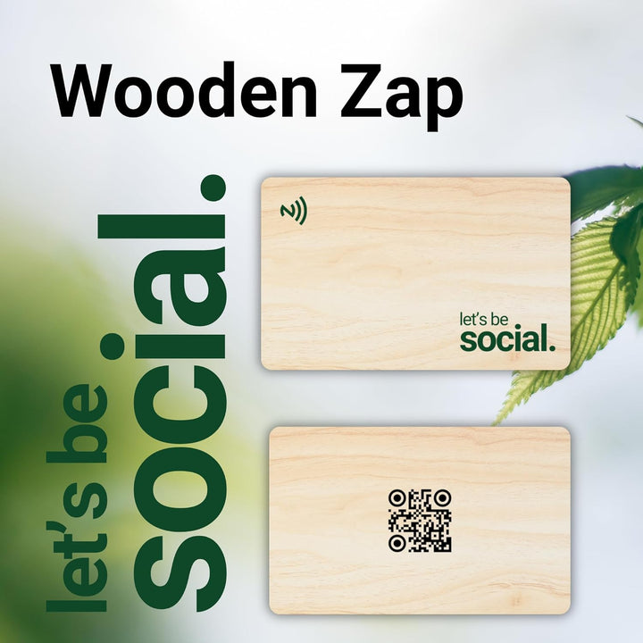 tinydabba Zap NFC Smart Digital Business Card – Tap to Share Contact & Social Media Instantly | No App Needed | QR + NFC Card | Reusable Contactless Networking Card | Wooden | Bamboo | LBS